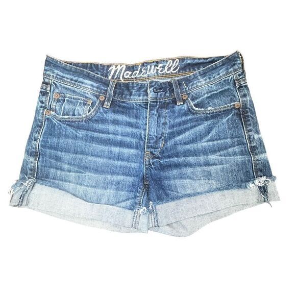 Madewell Medium Wash Denim Shorts folded hem jean shorts size 25‎ - Picture 1 of 8